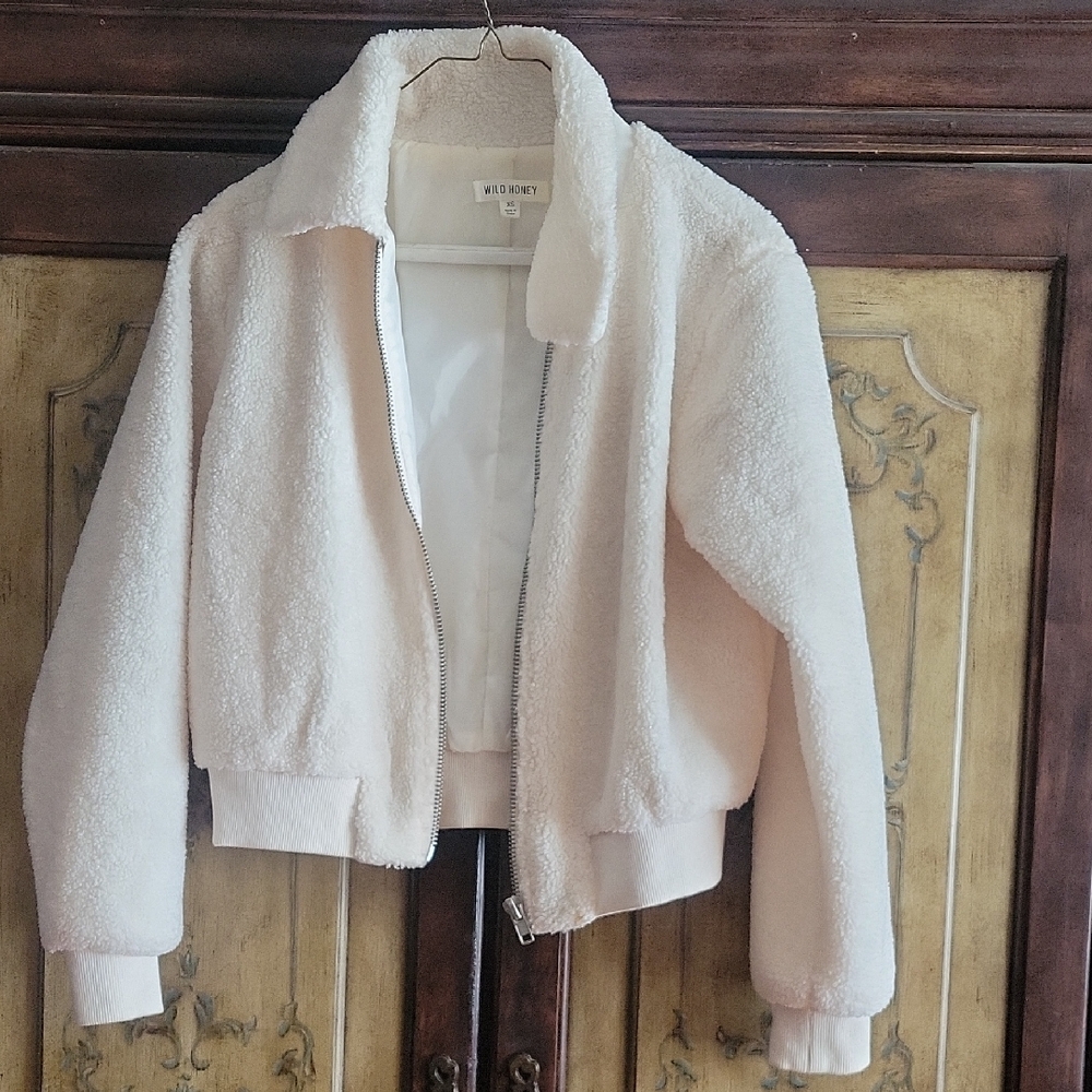 Wild Honey Cream Teddy Jacket SZ XS